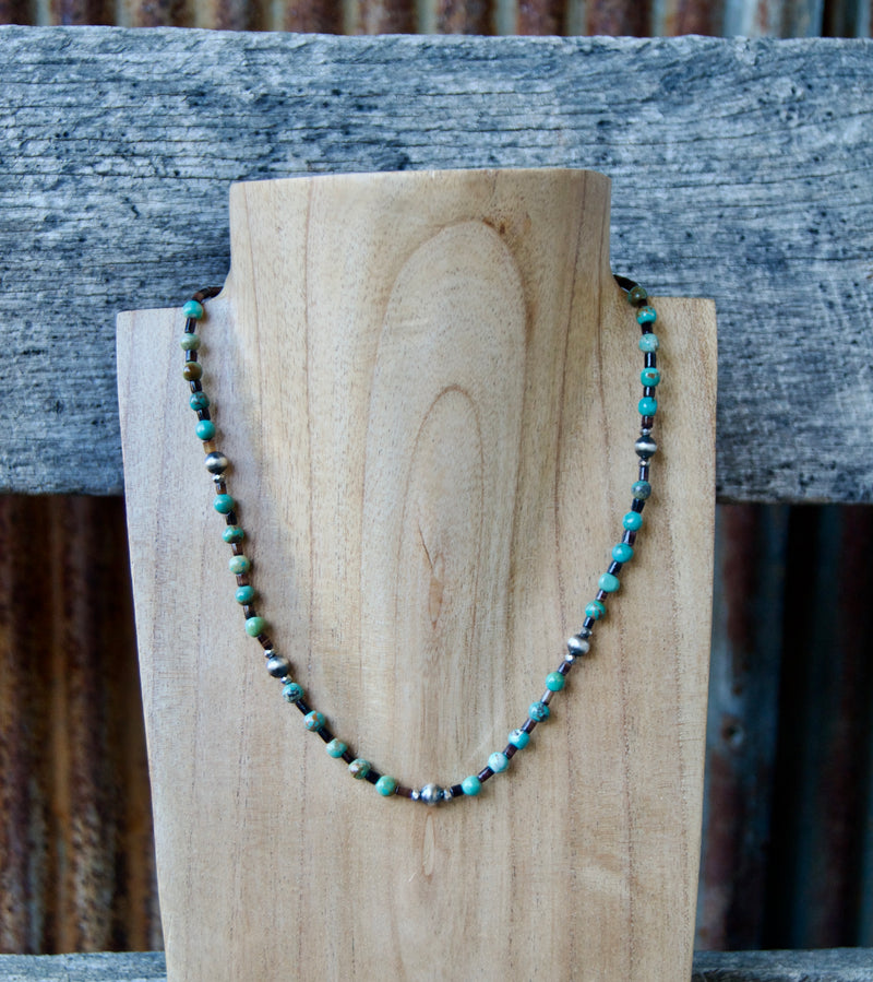 Turquoise w/Navajo Pearls Necklace