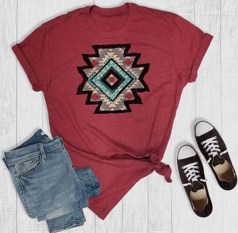 Western Tribal Aztec Tee