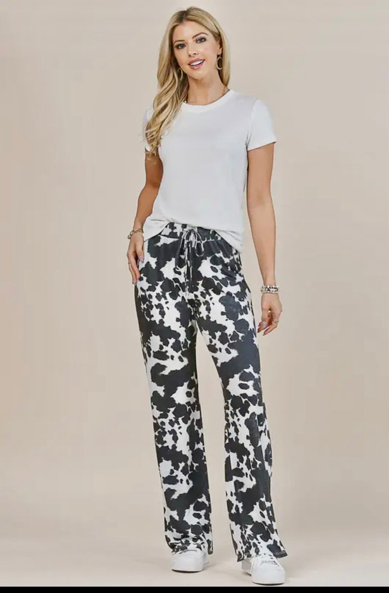 Cow Print Pants