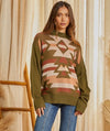 Olive Aztec Sweater